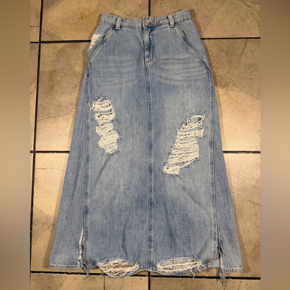 Reclaimed Vintage/Asos Y2K Light Blue Denim Skirt